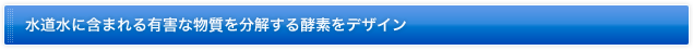 水道水に含まれる有害な物質を分解する酵素をデザイン